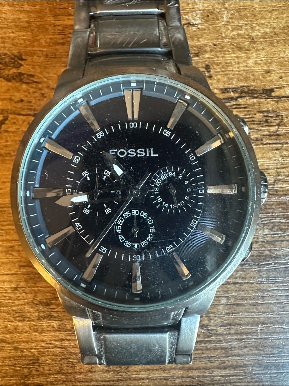 Fossil Men’s Black and Silver Stainless Steel Chronograph Watch - Picture 2 of 6